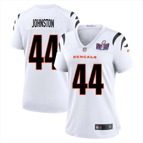 Clay Johnston 44 Cincinnati Bengals Super Bowl LVIII Women Away Limited Jersey - White