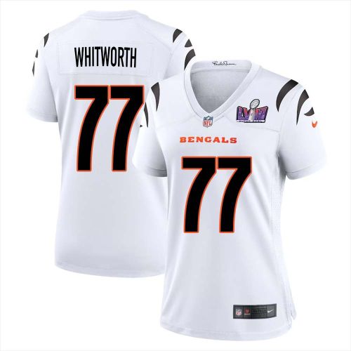 Andrew Whitworth 77 Cincinnati Bengals Super Bowl LVIII Women Away Limited Jersey - White