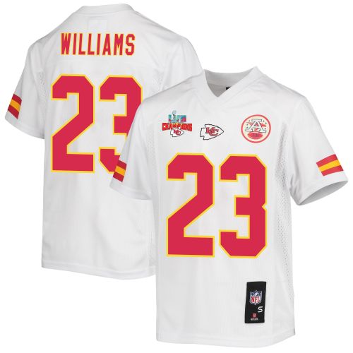 Joshua Williams 23 Kansas City Chiefs Super Bowl LVII Champions 3 Stars Youth Game Jersey - White