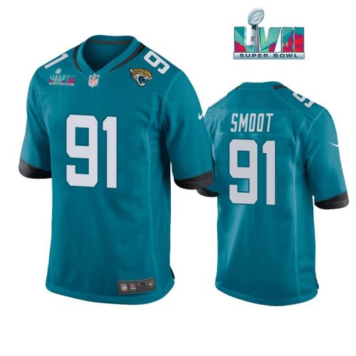 Dawuane Smoot 91 Jacksonville Jaguars Super Bowl LVII Super Bowl LVII Teal Men Game Jersey