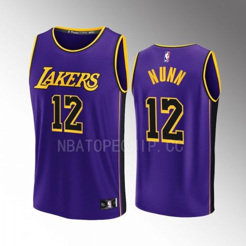 Los Angeles Lakers 12 Kendrick Nunn Statement Men Jersey 2022-23 Fast Break Purple