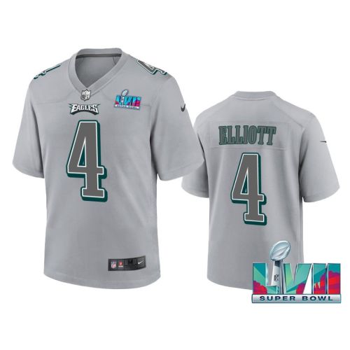 Jake Elliott 4 Philadelphia Eagles Super Bowl LVII Youth Atmosphere Game Jersey - Gray