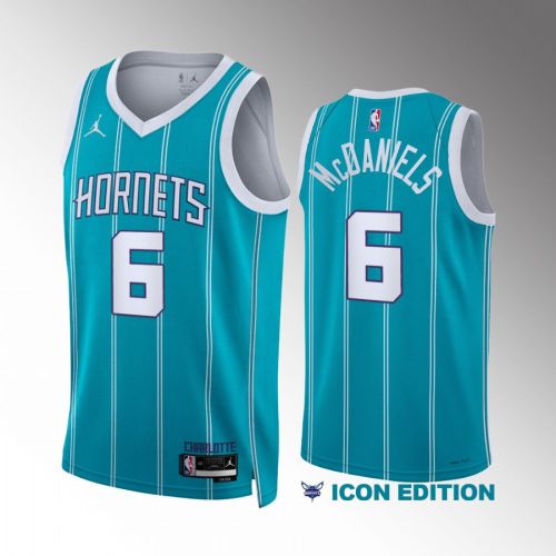 Jalen McDaniels 6 Charlotte Hornets Teal Men Jersey 2022-23 Icon Edition Swingman