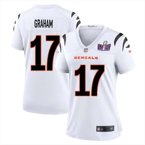 Shayne Graham 17 Cincinnati Bengals Super Bowl LVIII Women Away Limited Jersey - White