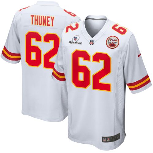 Joe Thuney 62 Kansas City Chiefs 2024 Divisional Patch Game Men Jersey - White