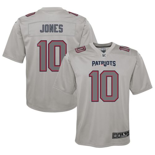 Mac Jones 10 New England Patriots Youth Atmosphere Fashion Game Jersey - Gray