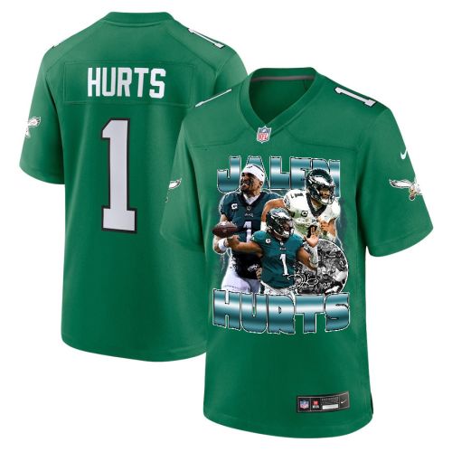 Jalen Hurts 1 Philadelphia Eagles Heartbeat Game Jersey - Men, Green