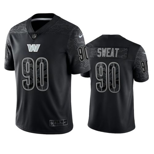 Montez Sweat 90 Washington Commanders Black Reflective Limited Jersey - Men