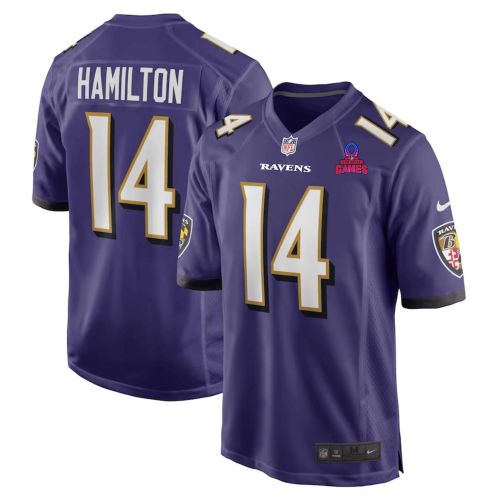 Kyle Hamilton 14 Baltimore Ravens 2024 Pro Bowl Patch Game Men Jersey - Purple