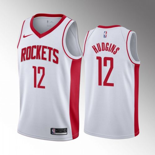 Trevor Hudgins 12 Houston Rockets White Jersey 2022-23 Association Edition Swingman