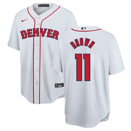 Bruce Brown 11 Denver Nuggets x Boston Red Sox Baseball Men Jersey - White