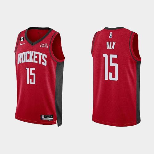 Houston Rockets 15 Daishen Nix 2022-23 Icon Edition Red Men Jersey