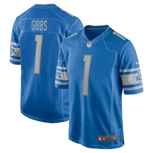 Jahmyr Gibbs 1 Detroit Lions Youth 2023 Draft First Round Pick Game Jersey - Blue