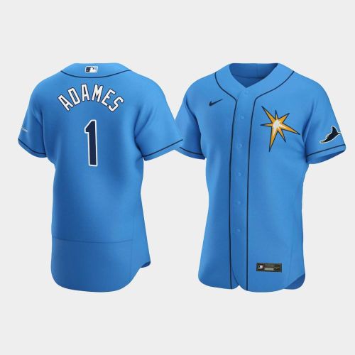 Men's Tampa Bay Rays Willy Adames 1 Light Blue Alternate Jersey Jersey