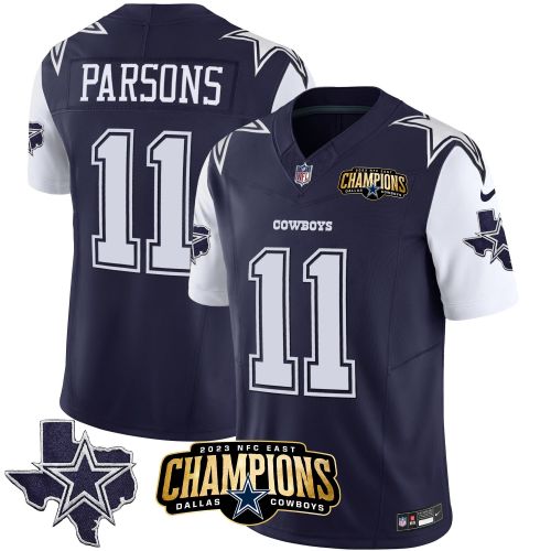 Micah Parsons 11 Dallas Cowboys 2023 NFC East Champions Patch Game Men Jersey - Navy