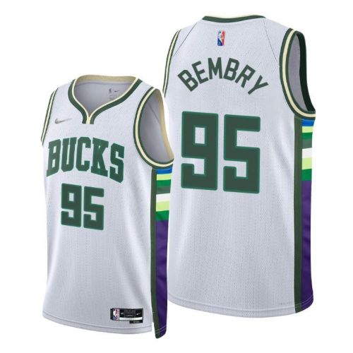 DeAndre' Bembry Milwaukee Bucks 2022 City Edition Jersey - White - Men Jersey