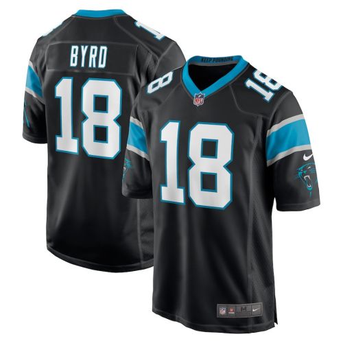 Damiere Byrd 18 Carolina Panthers Men's Team Game Jersey - Black