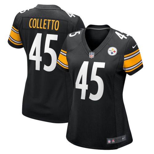 Jack Colletto 45 Pittsburgh Steelers Game Women Jersey - Black