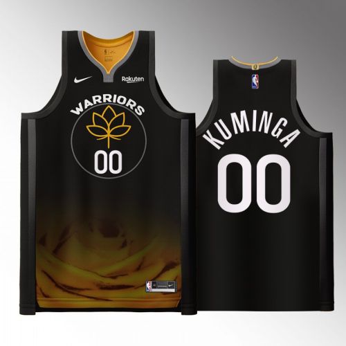 Golden State Warriors 00 Jonathan Kuminga Black Jersey 2022-23 City Edition