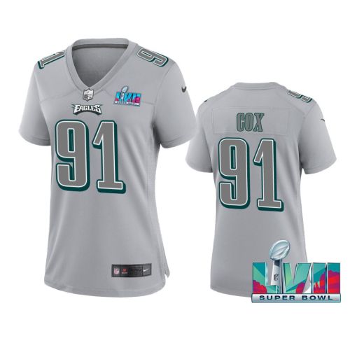 Fletcher Cox 91 Philadelphia Eagles Super Bowl LVII Game Jersey - Women Gray