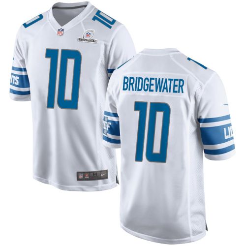 Teddy Bridgewater 10 Detroit Lions 2024 Divisional Patch Game Men Jersey - White