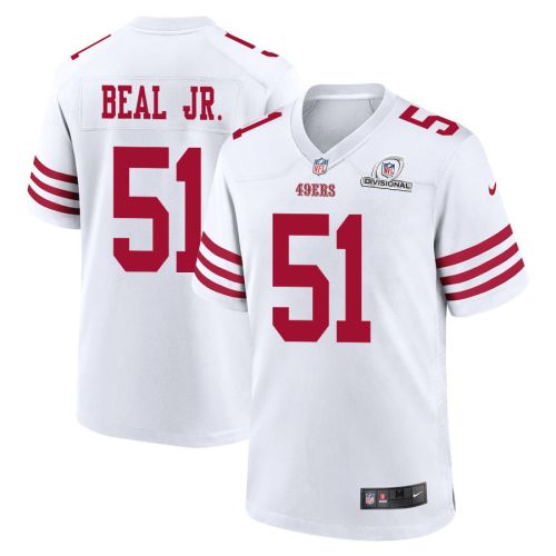 Robert Beal Jr. 51 San Francisco 49ers 2024 Divisional Patch Game Men Jersey - White