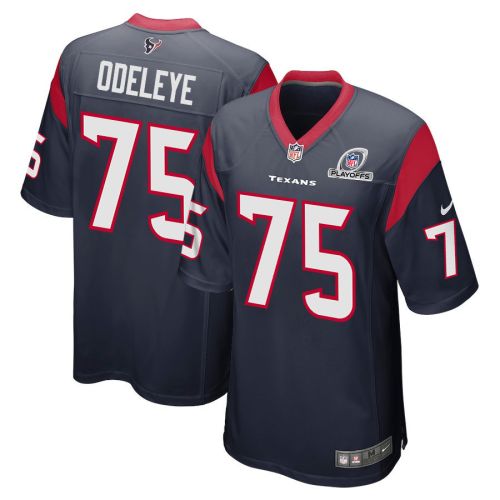 Adedayo Odeleye 75 Houston Texans 2023 Playoffs Patch Game Men Jersey - Navy