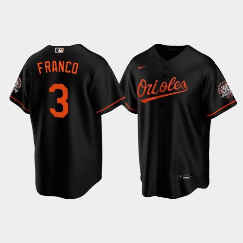 Men's Baltimore Orioles Maikel Franco 3 Alternate Black Jersey Jersey