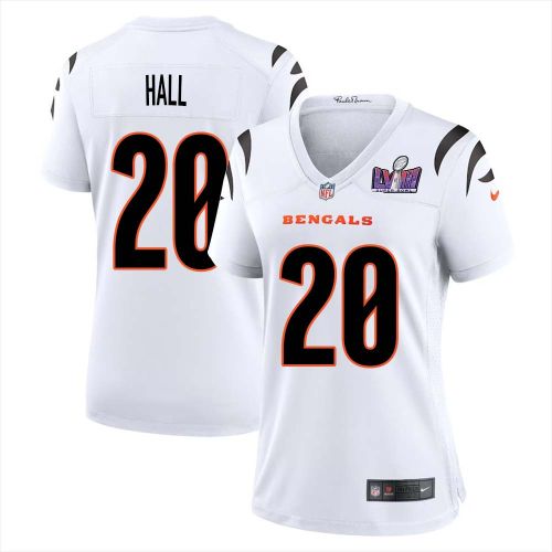 Leon Hall 20 Cincinnati Bengals Super Bowl LVIII Women Away Limited Jersey - White