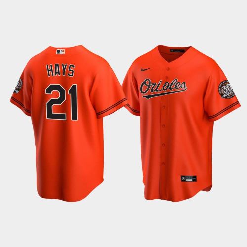 Men's Baltimore Orioles Austin Hays 21 Alternate Team Orange Jersey Jersey