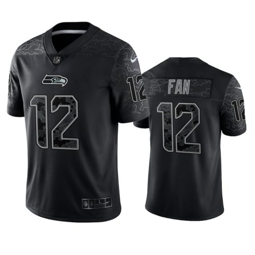 12th Fan Seattle Seahawks Black Reflective Limited Jersey - Men