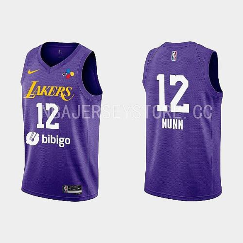 2022-23 Los Angeles Lakers Kendrick Nunn Training Camp Purple Men Jersey