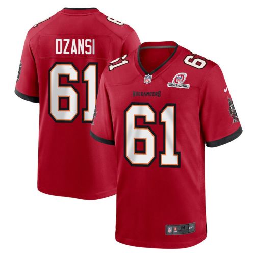 Silas Dzansi 61 Tampa Bay Buccaneers 2024 Divisional Patch Game Men Jersey - Red