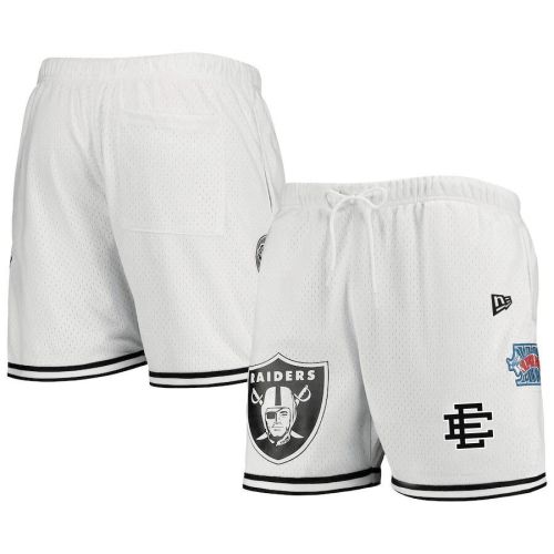 Las Vegas Raiders Logo Team White Mesh Shorts - Men