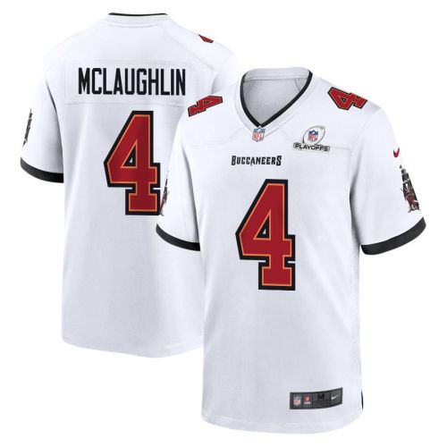 Chase McLaughlin 4 Tampa Bay Buccaneers 2023 Playoffs Patch Game Men Jersey - White