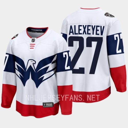 Alexander Alexeyev 27 Washington Capitals 2023 Jersey Stadium White Primegreen