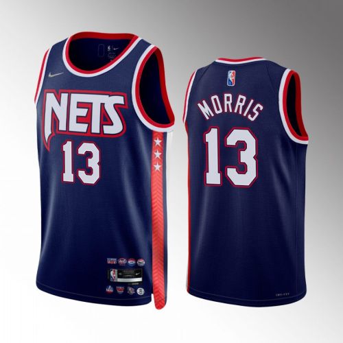 Markieff Morris 13 Brooklyn Nets Blue Jersey City Edition 75th Diamond