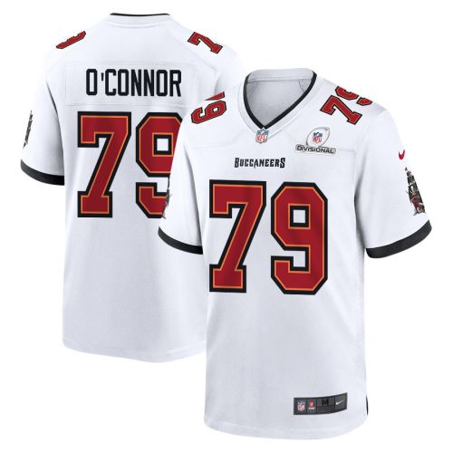 Patrick O'Connor 79 Tampa Bay Buccaneers 2024 Divisional Patch Game Men Jersey - White