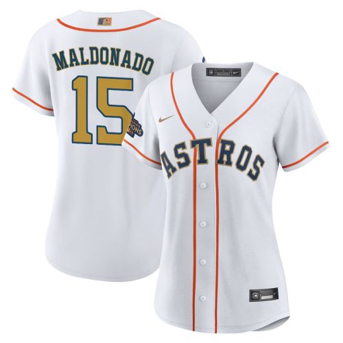 Martin Maldonado 15 Houston Astros 2023 Women Jersey - White/Gold