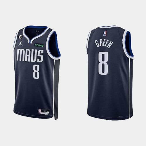 Dallas Mavericks 8 Josh Green 2022-23 Statement Edition Navy Men Jersey