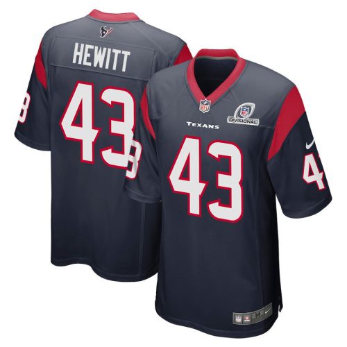 Neville Hewitt 43 Houston Texans 2024 Divisional Patch Game Men Jersey - Navy