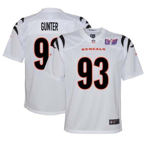 Jeff Gunter 93 Cincinnati Bengals Super Bowl LVIII YOUTH Away Limited Jersey - White