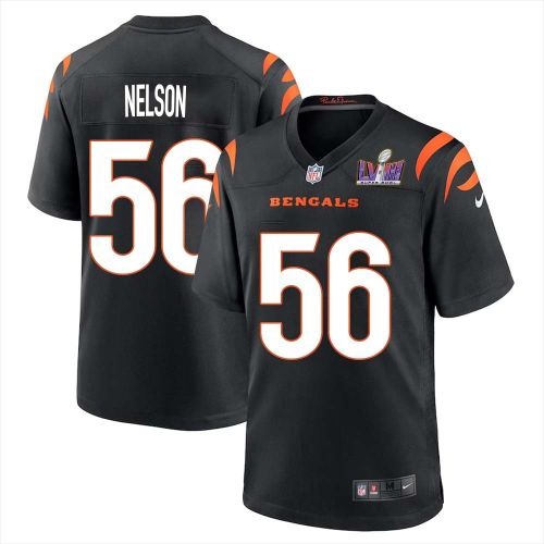 Garrett Nelson 56 Cincinnati Bengals Super Bowl LVIII Men Home Limited Jersey - Black