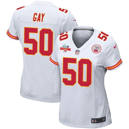 Willie Gay 50 Kansas City Chiefs Super Bowl LVII Champions 3 Stars Women Game Jersey - White