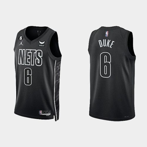 Brooklyn Nets 6 David Duke Jr. 2022-23 Statement Edition Black Men Jersey