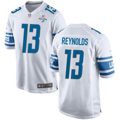 Craig Reynolds 13 Detroit Lions 2023 Playoffs Patch Game Men Jersey - White