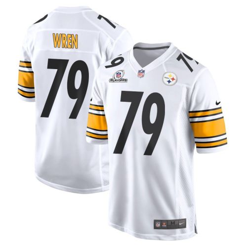 Renell Wren 79 Pittsburgh Steelers 2023 Playoffs Patch Game Men Jersey - White