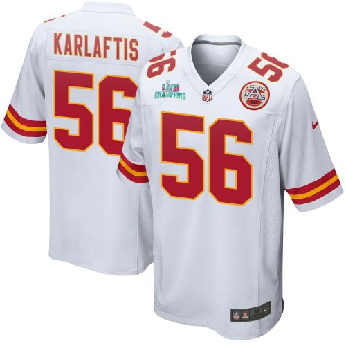 George Karlaftis 56 Kansas City Chiefs Super Bowl LVII Champions Men Game Jersey - White