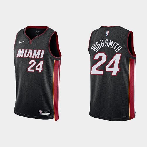 Miami Heat 24 Haywood Highsmith 2022-23 Icon Edition Black Men Jersey