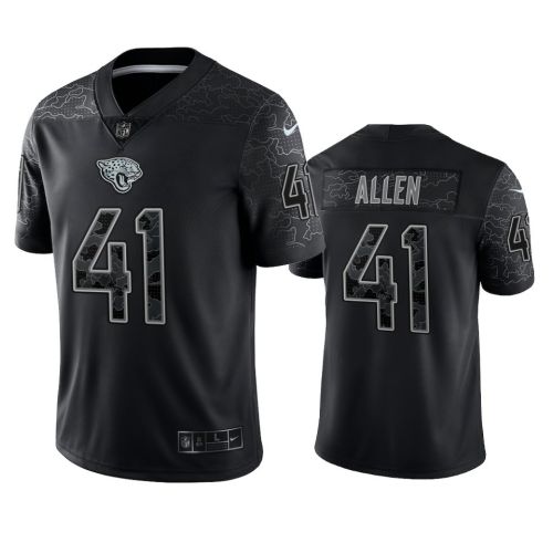 Josh Allen 41 Jacksonville Jaguars Black Reflective Limited Jersey - Men